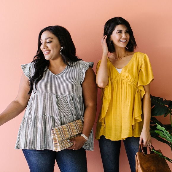 Ruffle Sleeve Tiered Babydoll in Olive - Picture 10 of 11